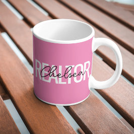 Caneca De Café Nome Personalizado do Agente Imobiliário do Realto