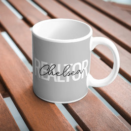 Caneca De Café Nome Personalizado do Agente Imobiliário do Realto