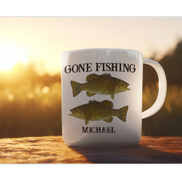 Caneca De Café Nome Personalizado do Anglas de Pesca Desembarcado