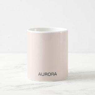 Caneca De Café Nome Personalizado do Beige do Blush Elegante -