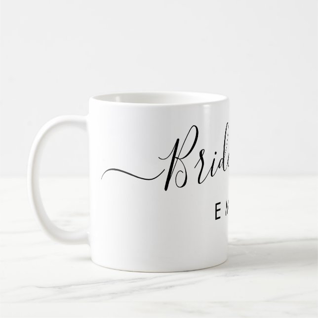 Caneca De Café Nome Personalizado do Bridesmaid do Script Elegant (Esquerda)
