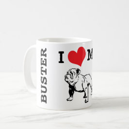 Caneca De Café Nome Personalizado do Bulldog Inglês Buff