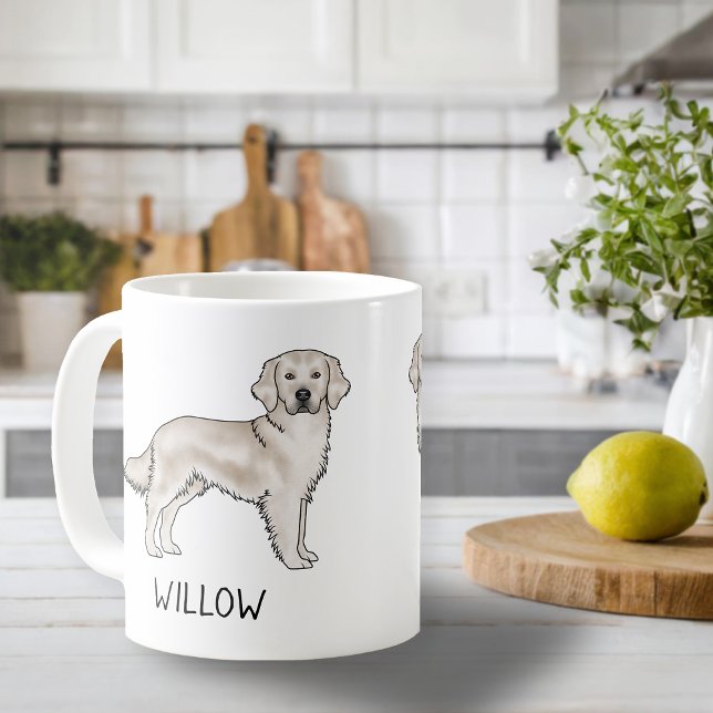 Caneca De Café Nome Personalizado do Cachorro de Retriever do Cre (Criador carregado)