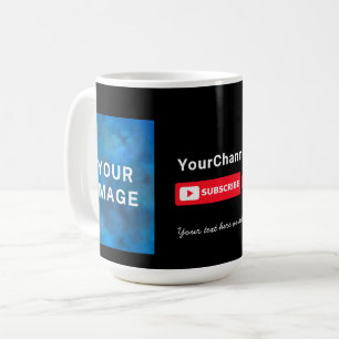 Caneca De Café Nome Personalizado do Canal do Youtube