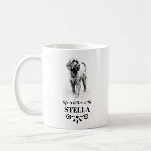 Caneca De Café Nome personalizado do cão Apontando o Griffon