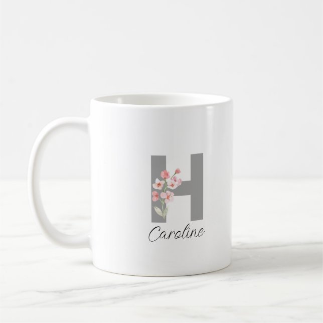 Caneca De Café Nome Personalizado do Chic Elegante (Esquerda)