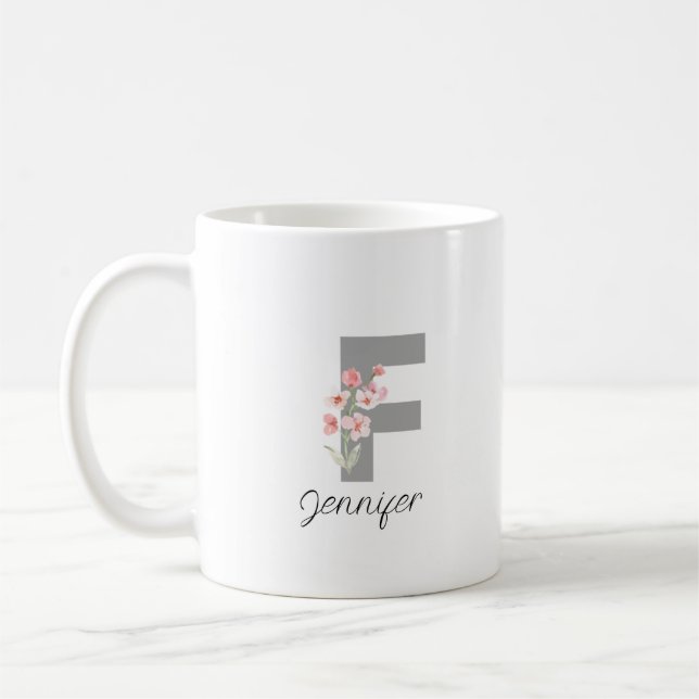 Caneca De Café Nome Personalizado do Chic Elegante (Esquerda)