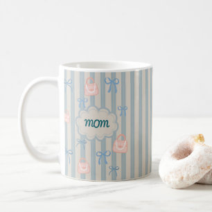 Caneca De Café Nome Personalizado do Dia de as mães de Fitas de C