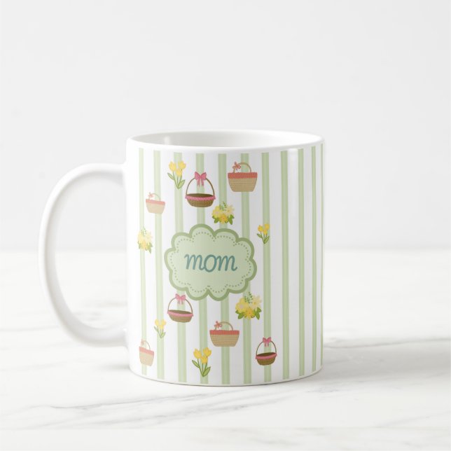 Caneca De Café Nome Personalizado do Dia de as mães Floral Coquet (Esquerda)