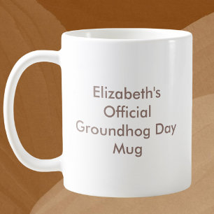 Caneca De Café Nome Personalizado do Dia Oficial do Groundhog