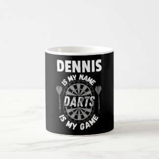 Caneca De Café Nome personalizado do fã Dennis darts