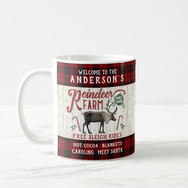 Caneca De Café Nome Personalizado Do Farmhouse Da Fazenda Rustic  (Esquerda)
