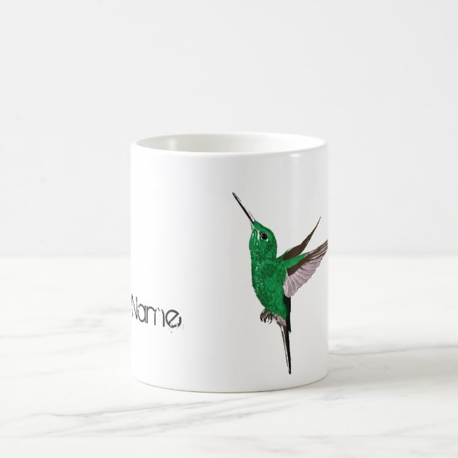 Caneca De Café Nome Personalizado do Green Hummingbird (Centro)