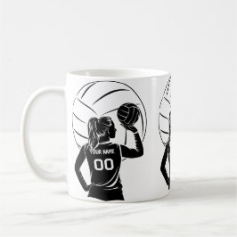 Caneca De Café Nome Personalizado Do Jogador De Voleibol Personal
