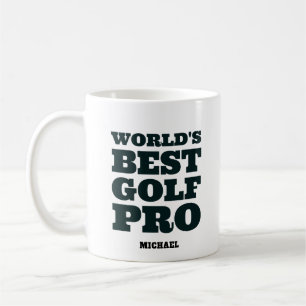 Caneca De Café Nome Personalizado do Melhor Profissional de Golfe