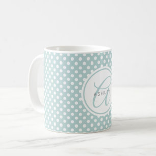 Caneca De Café Nome Personalizado Do Mint Bolinhas Coffee Mug