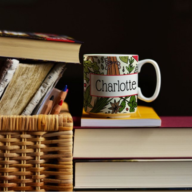 Caneca De Café Nome personalizado do padrão de especiais (Criador carregado)