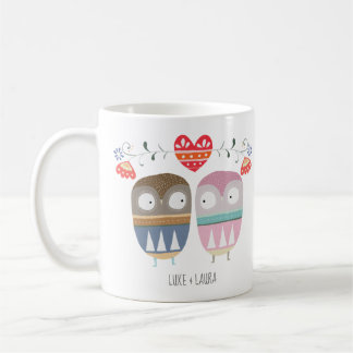 Caneca De Café Nome personalizado do presente de casal gráfico do