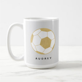 Caneca De Café Nome personalizado do presente desportivo Dourado