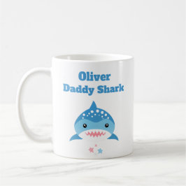 Caneca De Café Nome Personalizado do Shark de Pai Personalizado