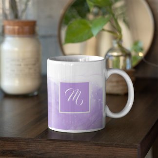 Caneca De Café Nome Personalizado do Violeta Roxo Elegante
