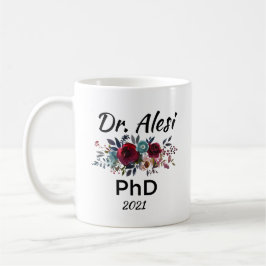 Caneca De Café Nome Personalizado, Doutora Doutora Phd Graduation