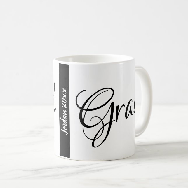 Caneca De Café Nome Personalizado e Ano da Graduação de Formando (Frente Esquerda)