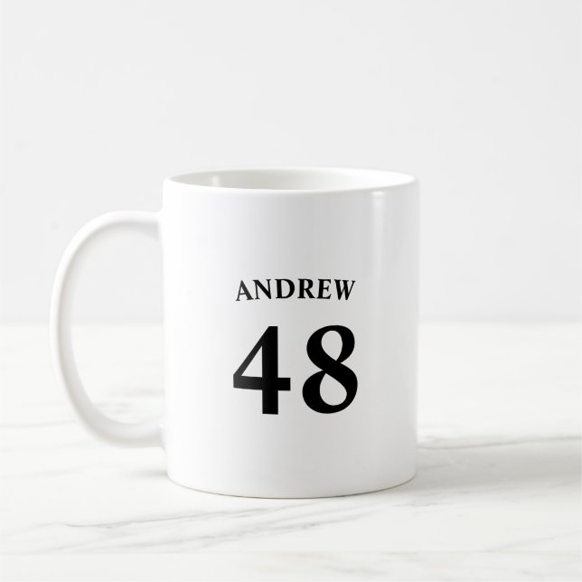 Caneca De Café Nome personalizado e número da camiseta  (Esquerda)
