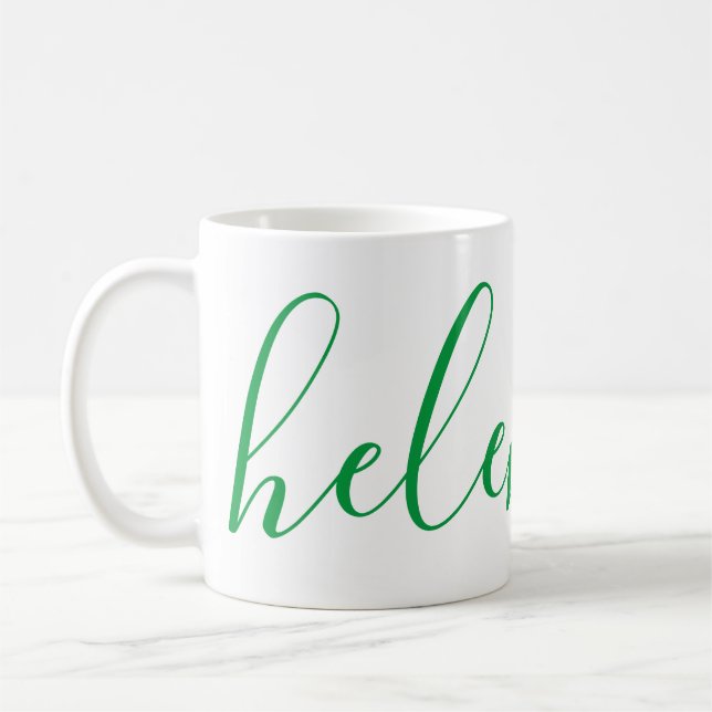 Caneca De Café Nome Personalizado Elegante Kelly Green Mug (Esquerda)