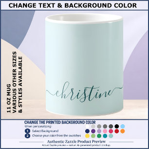 Caneca De Café Nome Personalizado Elegante Texto Bonito Script Az