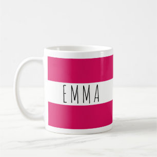 Caneca De Café Nome Personalizado em Negrito Bloco de Cor Moderno