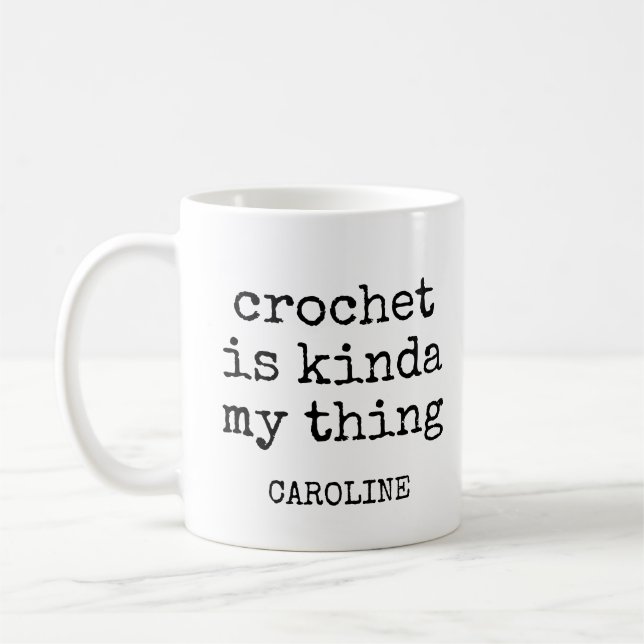 Caneca De Café Nome Personalizado Engraçado Crochet Lover Citação (Esquerda)