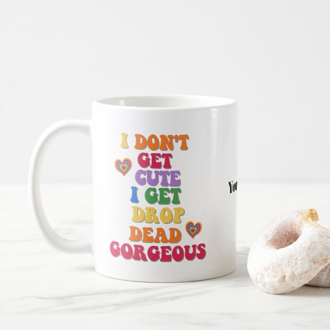 Caneca De Café Nome personalizado Engraçado LGBTQ Orgulho LGBTQ C (Com Donut)