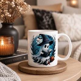 Caneca De Café Nome personalizado fantasma assustador de Hallowee