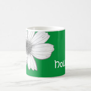 Caneca De Café Nome Personalizado Floral verde