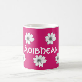 Caneca De Café Nome Personalizado Fuscia Rosa