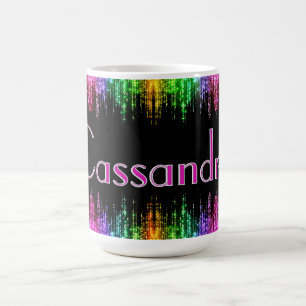 Caneca De Café Nome personalizado Glitzy Girly Glitzy Gift para a