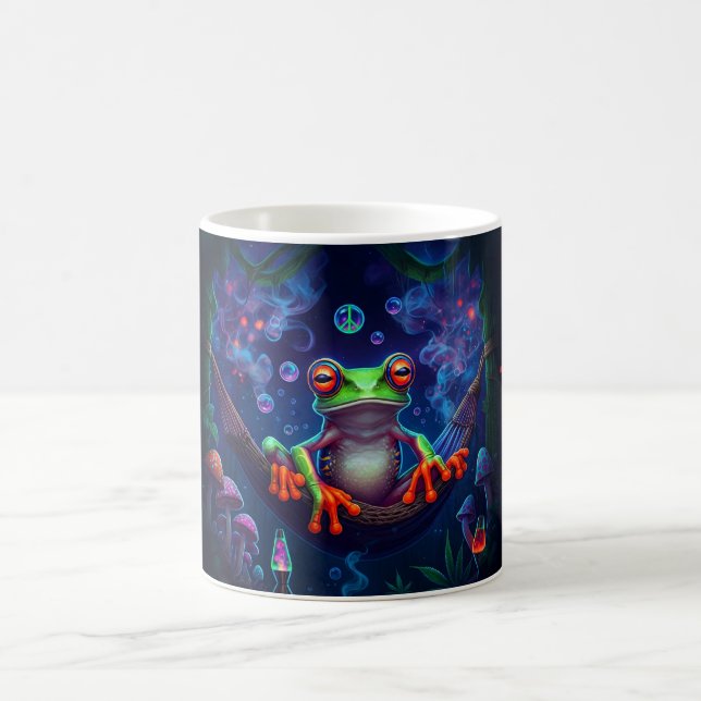 Caneca De Café Nome personalizado Hippie Peace Psychedelic Tree S (Centro)