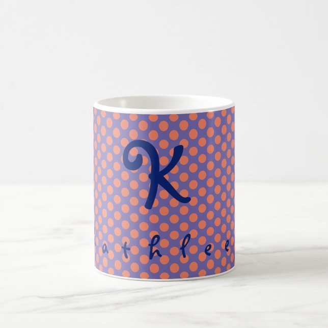 Caneca De Café Nome Personalizado Inicial (Centro)
