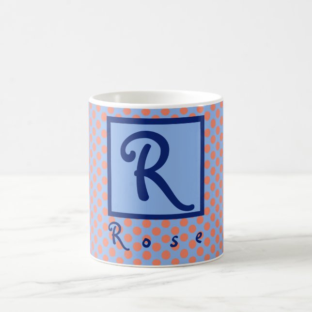 Caneca De Café Nome Personalizado Inicial (Centro)