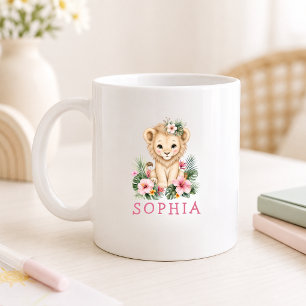 Caneca De Café Nome Personalizado Leãozinho Safari Selva