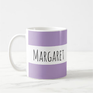 Caneca De Café Nome Personalizado Lilac Personalizado