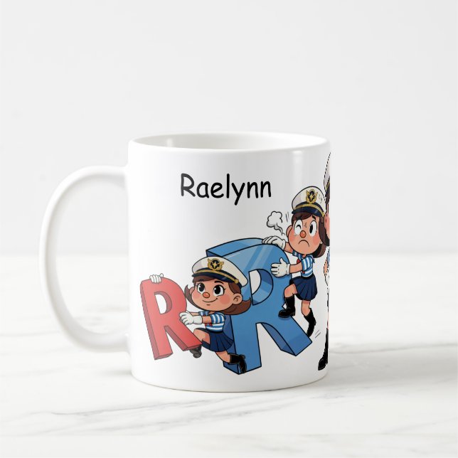 Caneca De Café Nome Personalizado Marinheiro Personagem de Desenh (Esquerda)