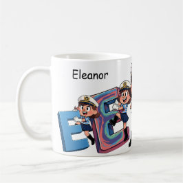 Caneca De Café Nome Personalizado Marinheiro Personagem de Desenh