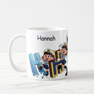 Caneca De Café Nome Personalizado Marinheiro Personagem de Desenh