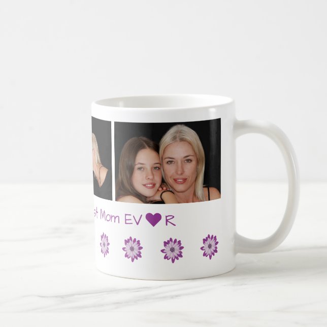 Caneca De Café Nome Personalizado + Melhor Mãe De Cada Vez + 3 Fo (Direita)