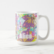 Nome personalizado meninas borboletas watercolor r