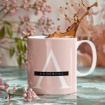 Caneca De Café Nome Personalizado Mínimo do Pink do Pastel<br><div class="desc">Nome Personalizado Mínimo do Pink do Pastel</div>