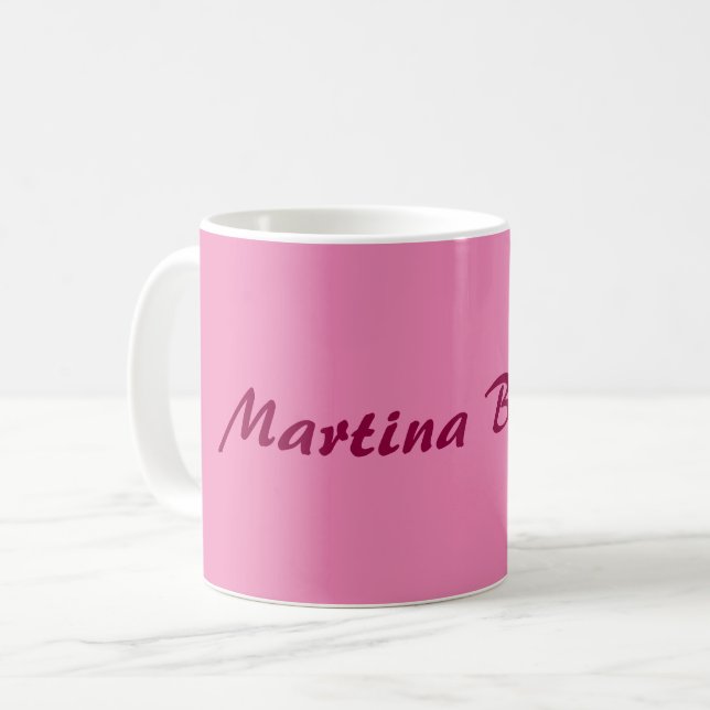 Caneca De Café Nome personalizado - Mínimo - Rosa Moderno (Frente Esquerda)