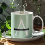 Caneca De Café Nome Personalizado Mint Pastel Minimalista<br><div class="desc">Nome Personalizado Mint Pastel Minimalista</div>